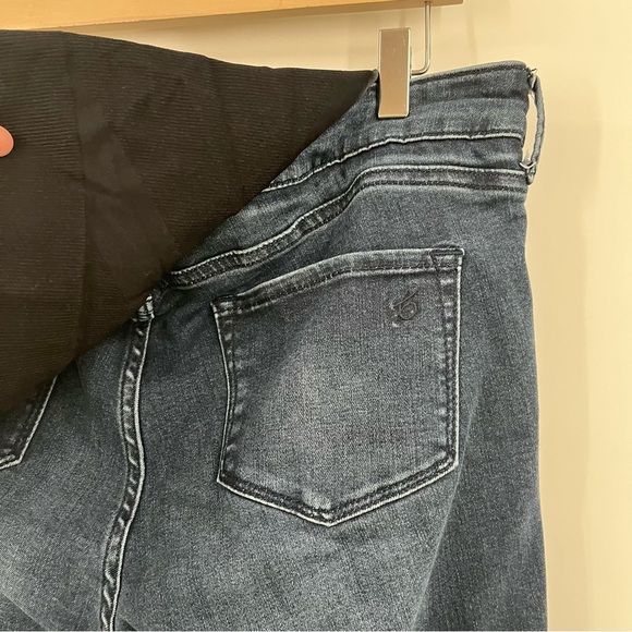 Blanqi 12 Maternity Skinny Fit Full Belly Panel Jeans 0548 Dark Wash stretchy - Picture 5 of 10